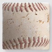 野球のステッチでスポーツ写真 ストーンコースター (正面)