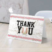 野球のステッチのスポーツのベビーシャワーは感謝していしています サンキューカード