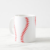 野球のステッチ模様 コーヒーマグカップ (正面左)