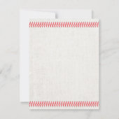 野球のステッチ スポーツをテーマにした5歳の誕生日パーティー 招待状 (裏面)