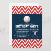 野球のスポーツのテーマの誕生日の男の子のパーティの招待状 招待状 (正面/裏面)