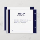 野球のスポーツバーの（ユダヤ教の）バル・ミツバーRSVPのカスタムのロゴ 出欠カード (正面/裏面)