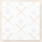 野球のスポーツパターンを練り上げる ガラスコースター (裏面)