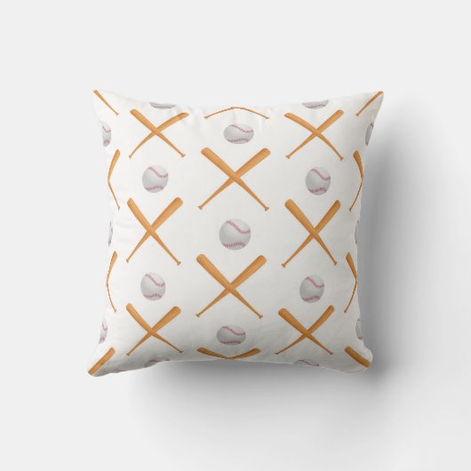 野球のスポーツパターンを練り上げる クッション (裏面)