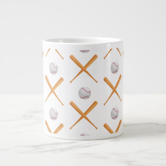 野球のスポーツパターンを練り上げる ジャンボコーヒーマグカップ (正面)