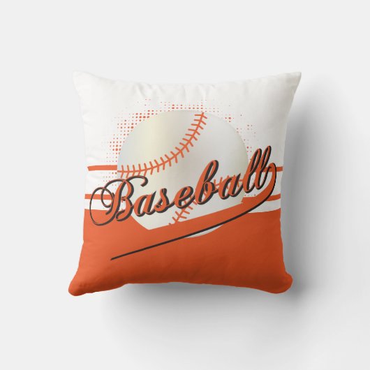 野球のスポーツ| DIY名と番号|オレンジ クッション (裏面)