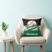 野球のスポーツ| DIY名と番号|濃い緑 クッション (椅子)