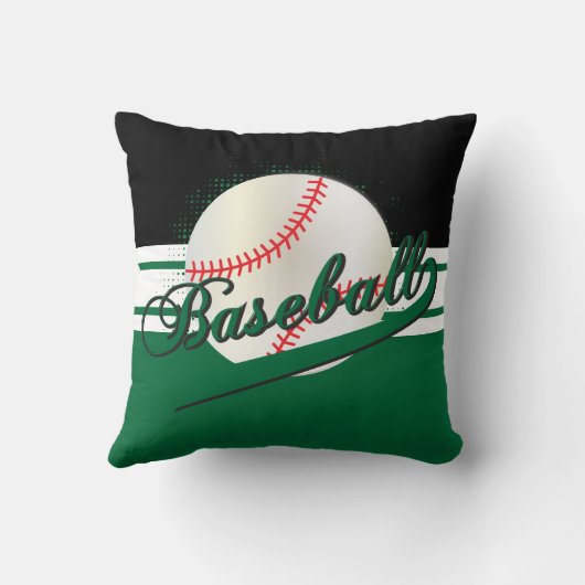 野球のスポーツ| DIY名と番号|濃い緑 クッション (裏面)