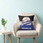 野球のスポーツ| DIY名と番号|濃い青 クッション (椅子)