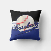野球のスポーツ| DIY名と番号|濃い青 クッション (裏面)