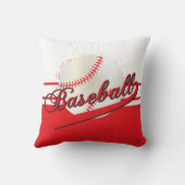 野球のスポーツ| DIY名と番号|赤 クッション (裏面)