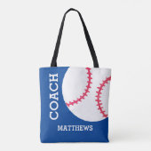 野球のソフトボールのコーチのパーソナライズなスポーツ トートバッグ (裏面)