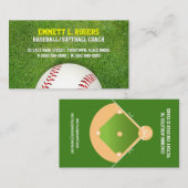 野球のソフトボールのコーチ 名刺 (正面/裏面)