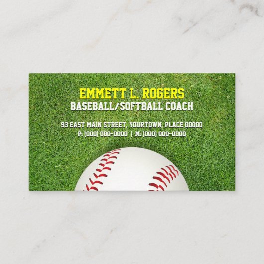 野球のソフトボールのコーチ 名刺 (正面)