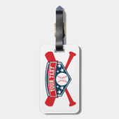 野球のソフトボールの紋章は個人化なります ラゲッジタグ (裏面縦)