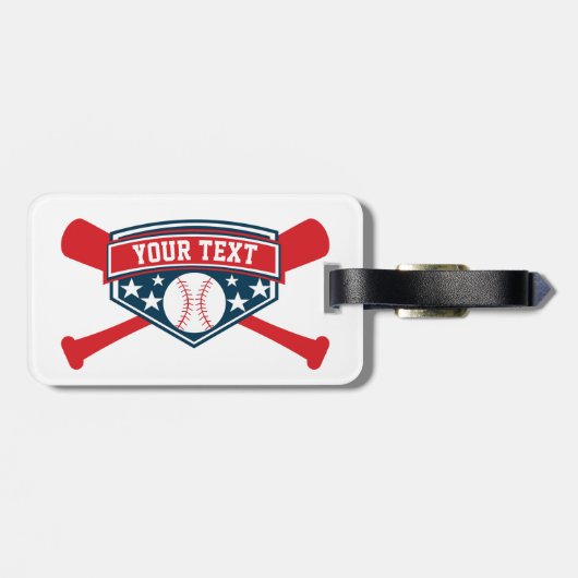 野球のソフトボールの紋章は個人化なります ラゲッジタグ (裏面横)