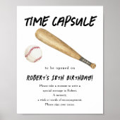 野球のタイムカプセル 1歳の誕生日 ポスター (正面)