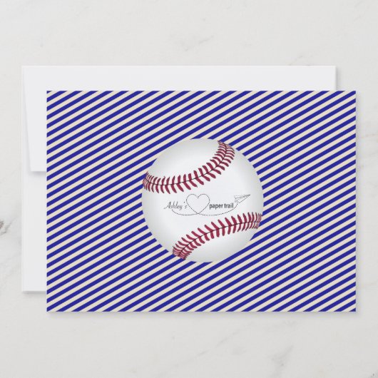 野球のチケットの写真の誕生日の招待状 招待状 (裏面)