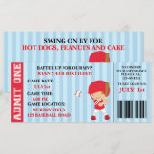 野球のチケットの誕生日招待状カスタマイズ可能 招待状 (正面/裏面)