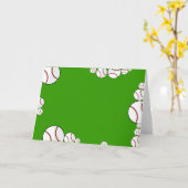 野球のテーマのメッセージカード カード (黄色い花)