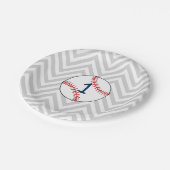 野球のテーマの最初誕生日の紙皿 ペーパープレート (アングル)