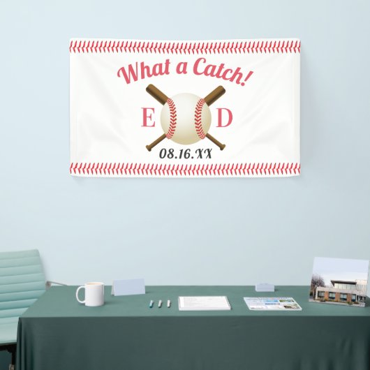 野球のテーマ何捕獲物の結婚式の歓迎 横断幕 (トレードショー)