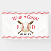 野球のテーマ何捕獲物の結婚式の歓迎 横断幕 (横)