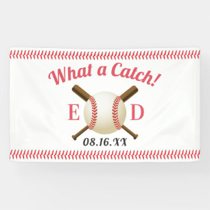 野球のテーマ何捕獲物の結婚式の歓迎 横断幕