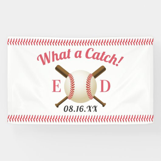 野球のテーマ何捕獲物の結婚式の歓迎 横断幕 (横)