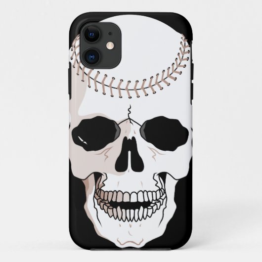 野球のドクロの頭 Case-Mate iPhoneケース (裏面)
