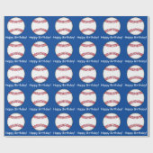 野球のハッピーバースデー ラッピングペーパー (フラット)