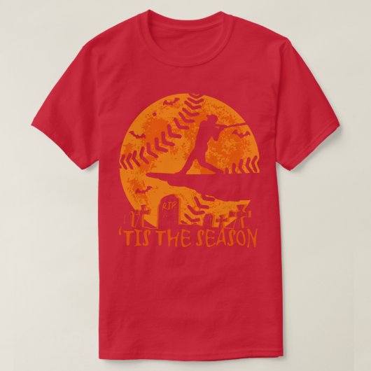 野球のハロウィーンがシーズンの野球シーズン Tシャツ (デザイン正面)