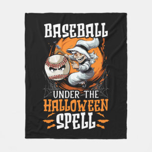 野球のハロウィーントリックまたはトリート野球選手 フリースブランケット
