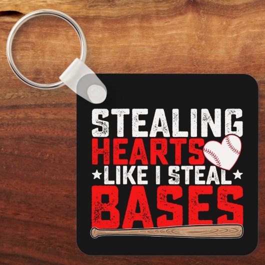 野球のハートを盗むような盗み キーホルダー (正面)