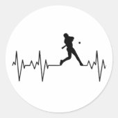 野球のハートビート ラウンドシール (正面)