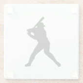 野球のバッター 白いスポーツ ガラスコースター (裏面)