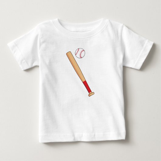 野球のバットとボール ベビーTシャツ (正面)