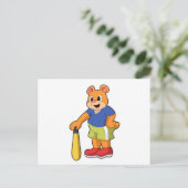 野球のバットを持ったクマ ポストカード (スタンド正面)