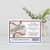 野球のバースデー・パーティーのお祝い 招待状 (スタンド正面)