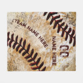 野球のパーソナライズされたシニアナイトギフト、毛布 フリースブランケット (正面(横))