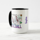 野球のパーソナライズされたマグカップ マグカップ (正面左)