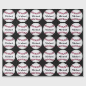 野球のパーソナライズされた贈り物 ラッピングペーパー (フラット)