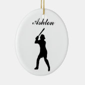 野球のパーソナライズなクリスマスのオーナメント セラミックオーナメント (右)