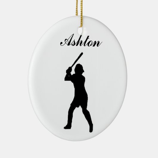 野球のパーソナライズなクリスマスのオーナメント セラミックオーナメント (右)