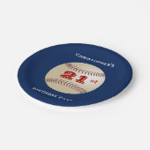 野球のパーソナライズな第21誕生会 ペーパープレート (アングル)