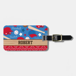 野球のパーソナライズ名スポーツファンのおもしろいパターン ラゲッジタグ