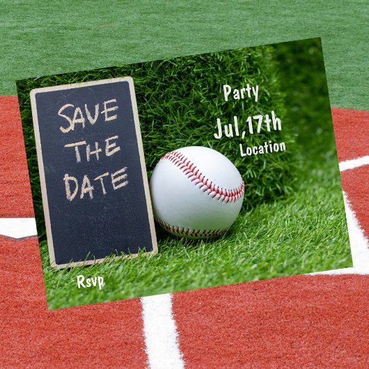 野球のパーティーは日付をチョークボードに保存する ポストカード