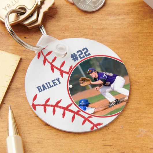 野球のピン名ジャージーナンバー写真 キーホルダー