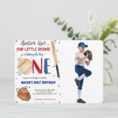 野球のファーストバースデーフォト招待状 招待状 (スタンド正面)