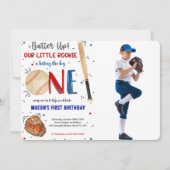 野球のファーストバースデーフォト招待状 招待状 (正面)